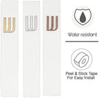 A&S Mezuzot Modern Concrete Mezuzah Case with Scroll, Easy Peel and Stick Mezuza (White+ Silver Shin, 6 Inches)