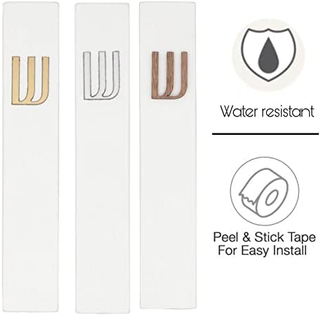 A&S Mezuzot Modern Concrete Mezuzah Case with Scroll, Easy Peel and Stick Mezuza (White+ Silver Shin, 6 Inches)
