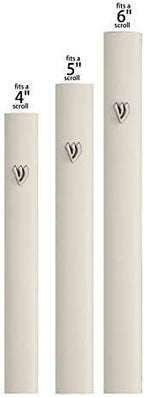 A&S Mezuzot Alumium Mezuzah Case in Silver Shin Design Weatherproof Door Mezuza Judaica Art for Home Blessing (Ivory, 7 Inches)