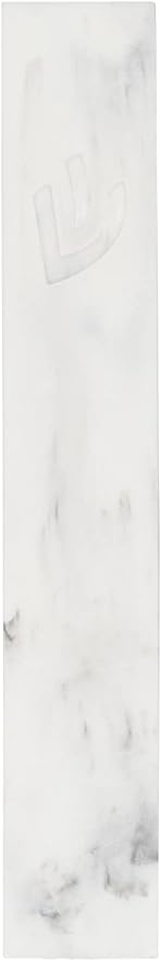 A&S Mezuzot Modern Concrete Mezuzah Case with Scroll, Easy Peel and Stick Mezuza (Marble, 7 Inches)