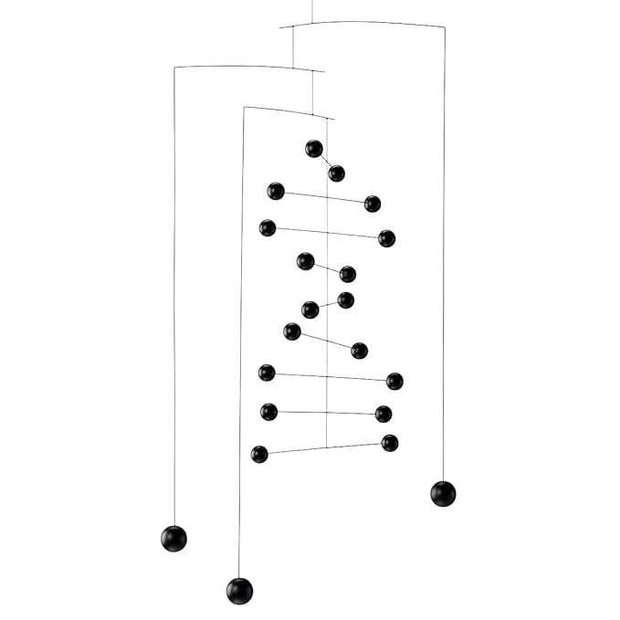 Counterpoint Hanging Mobile - Black Color - 14 Inches - Steel - Handmade in Denmark by Flensted
