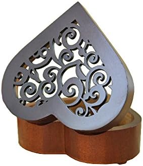 WESTONETEK Heart Shaped Vintage Wood Carved Mechanism Musical Box Wind Up Music Box Gift for Christmas/Birthday/Valentine's Day, Melody Happy Birthday to You