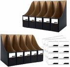 ANSSDO 12 Pack Black Cardboard Magazine Holder Premium Magazine File Holder Magazine Organizer, Magazine Storage Box, Large Volume Magazine File Organizer as Book Bins or Folder Holder for Desk