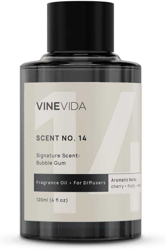 VINEVIDA [4 Fl Oz] Bubble Gum Fragrance Oil for Cold Air Diffusers, Essential Oils for Diffuser Oil Refill & Air Freshener Room Spray