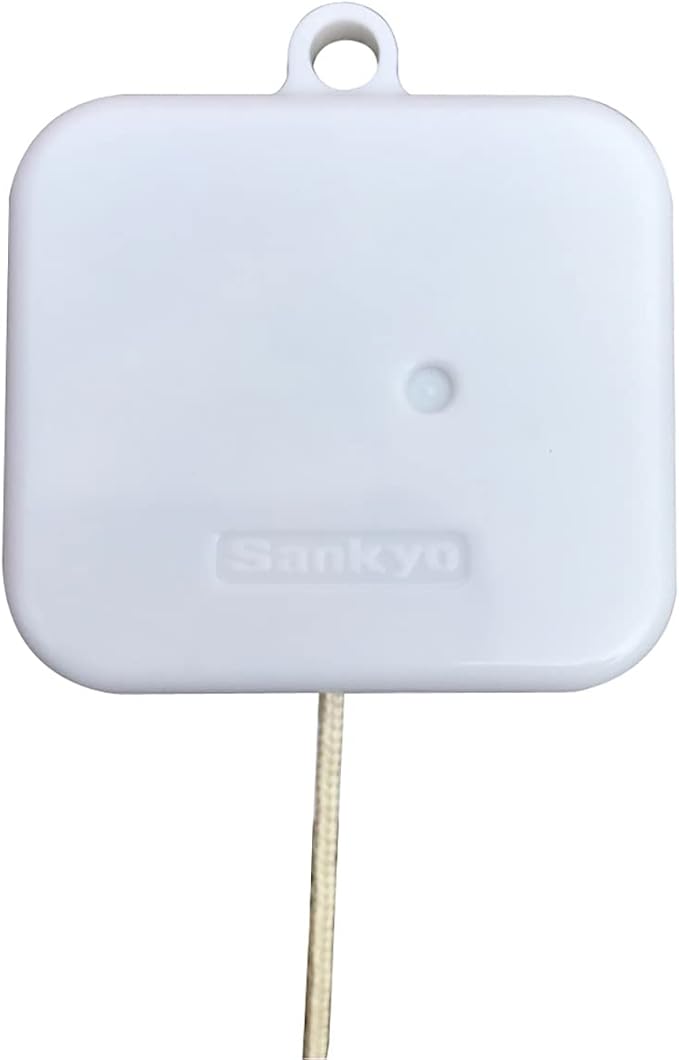 BinkeGG Play (Ode to Joy) White Plastic Pull String Cord Music Box with Sankyo Musical Movement (65 Tunes Option)