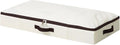 AMJ 4" Foldable Underbed Storage Closet Organizers and storage bins, Under Bed Garment Storage Bins, Folding & Washable, Soft Zip Lid, Beige