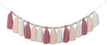 DrCor Pastel Pink Boho Tassel Garland – Blush Nursery Wall Decor for Girls Bedroom, Kids Room or Dorm, Gender Reveal or Baby Shower Backdrop, Bohemian Mantel or Entryway Decoration