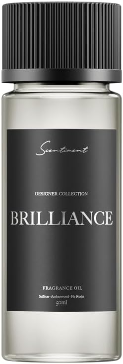 Scentiment Diffuser Oil - Brilliance Designer Collection | Aromatherapy Home Fragrance | Luxurious Scent with Notes of Saffron, Amberwood, Fir Resin (50 mL)