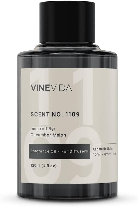 VINEVIDA [4 Fl Oz] Scent NO. 1109 Fragrance Oil for Cold Air Diffusers, Aromatic Notes of Floral Green Musk, Essential Oils for Diffuser Oil Refill & Air Freshener Room Spray