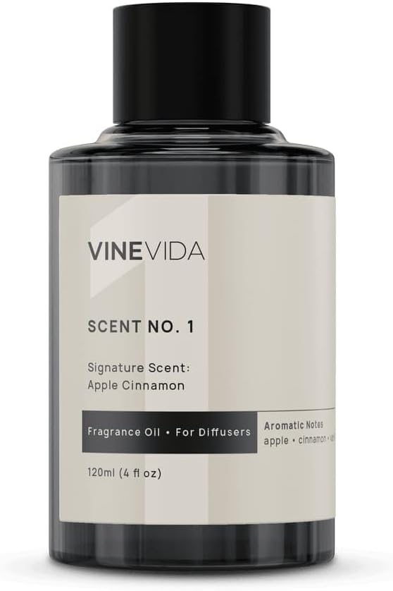VINEVIDA [4 Fl Oz] Apple Cinnamon Fragrance Oil for Cold Air Diffusers, Fall Essential Oils for Diffuser Oil Refill & Air Freshener Room Spray
