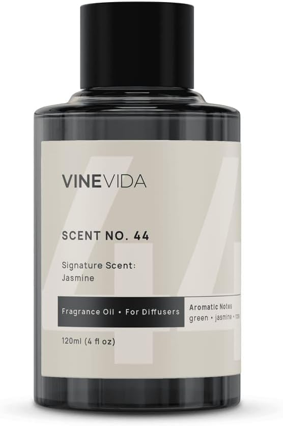 VINEVIDA [4 Fl Oz] Jasmine Fragrance Oil for Cold Air Diffusers, Essential Oils for Diffuser Oil Refill & Air Freshener Room Spray