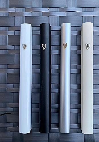 A&S Mezuzot Alumium Mezuzah Case in Silver Shin Design Weatherproof Door Mezuza Judaica Art for Home Blessing (Black, 7 Inches)
