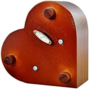 WESTONETEK Heart Shaped Vintage Wood Carved Mechanism Musical Box Wind Up Music Box Gift for Christmas/Birthday/Valentine's Day, Melody Happy Birthday to You