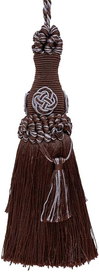 DÉCOPRO Elegant 7" Accented with Rosette and Tassels # BKT, Mocha Ice Blue #24B (Silver Blue, Light Blue, Mocha Brown) Sold Individually