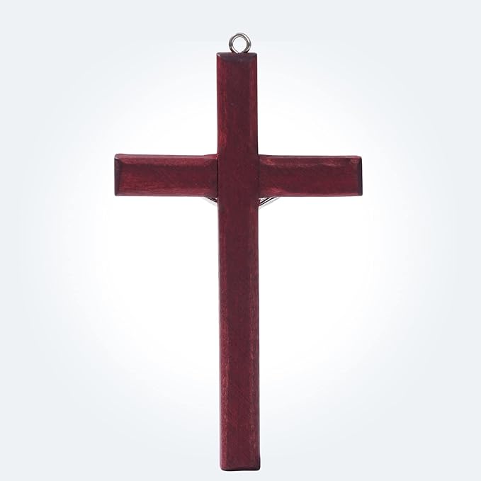 ZYFLSQ Catholic Crucifix Wall Cross 6 Pack, 4.7 inch Small Catholic Wooden Jesus Cross for Home Decor, Hanging Cross for Wall