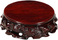 GOLDY&WENDY 5.5'' Rosewood Solid Wood Carved Teapot Vase Bonsai Fishbowl Stone Buddha Ornament Display Stand Pedestal