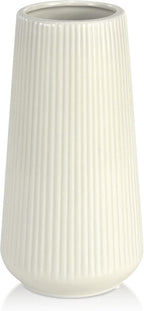 Beige Ceramic Vase, GUKJOB Cute Flower Vase for Pampas Grass, Home, Living Room, Dining Table, Farmhouse, Office Decor, Bedroom, Table, and Kitchen Shelf (XL Beige)