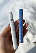 A&S Mezuzot Aluminum Mezuzah Case with 3D Painted Shin Design Easy Peel and Stick Judaica Door Mezuza for Parchment Scroll (Blue/White, 5 Inches)