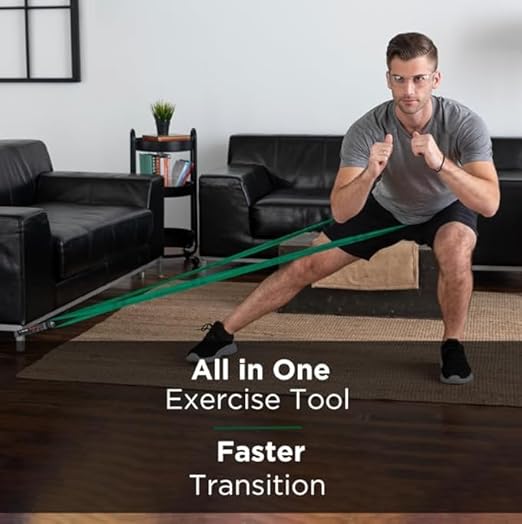 THERABAND CLX Resistance Band with Loops, 2 Pack Fitness Band for Home Exercise and Workouts, Portable Workout, Functionality for Athletes, 5’ Consecutive Loops, 2-Pack Medium/Heavy, Red-Green