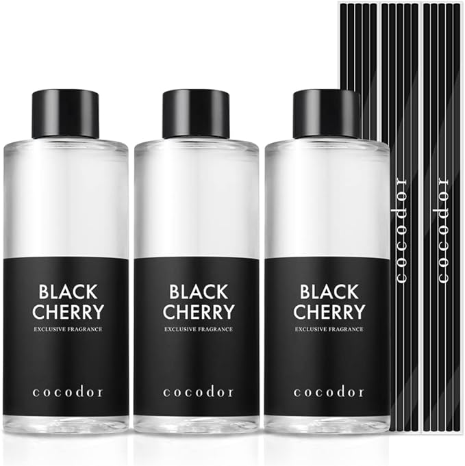 COCODOR Reed Diffuser Oil Refill/Black Cherry /6.7oz / 3 Pack/Aromatherapy, Home Fragrance, Scented Oils, Oils for Reed Diffuser, Bathroom Home Decor