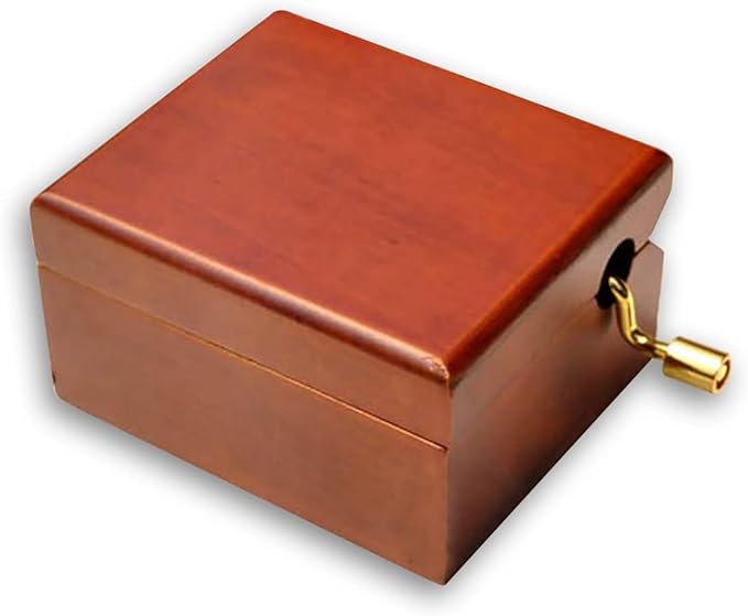 BinkeGG Play (Howl's M0ving Castle (Merry Go Round of Life)) Brown Wooden Hand Crank Music Box with Sankyo Musical Movement (65 Tunes Option)