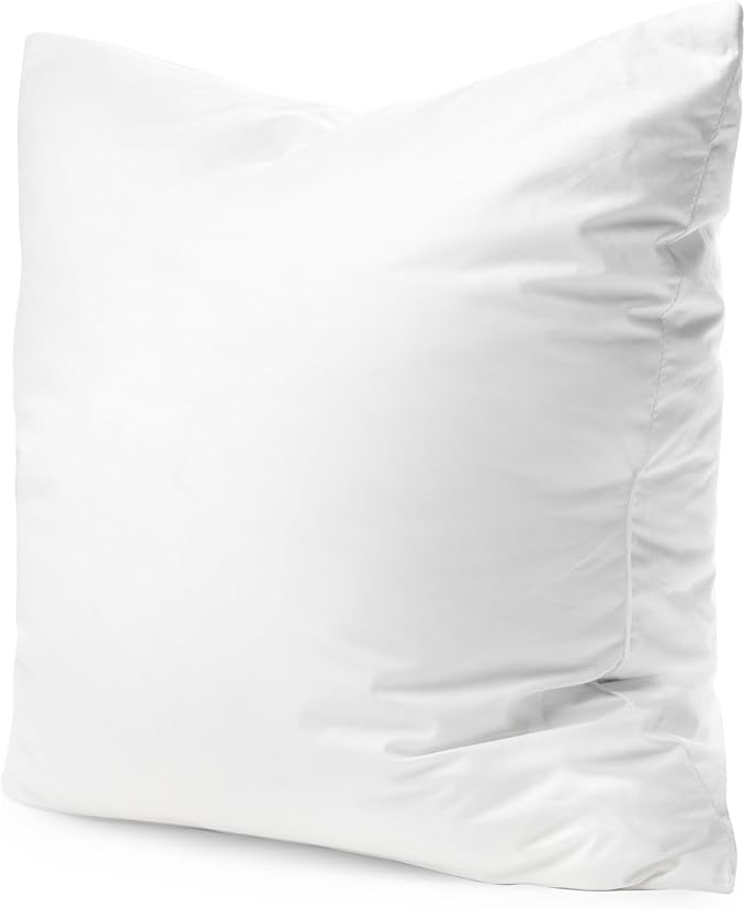 Continental Bedding Throw Pillow Inserts - 16x16, 80% White Goose Down & 20% Feather Fill - Soft Decorative Euro Pillows for Couch, Bed, Sofa & Living Room - Luxurious Comfort & Support