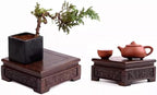 GOLDY&WENDY Chinese Solid Wood Display Stand Square Rosewood Indoor Home Deocr Pedestal Base for Vase Teapot Fishbowl
