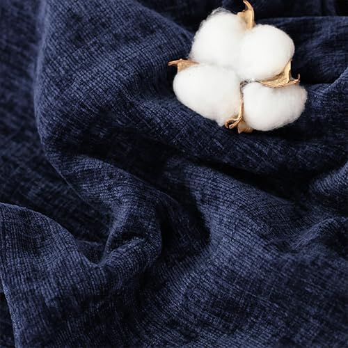 CaliTime Throw Pillow Covers Decorative 20 X 26 Inches Pack of 2 Cozy Chenille Standard Pillow Shams Cases for Couch Sofa Bed Living Room Home Navy Blue