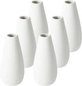 YANLING 6 Pcs White Ceramic Vases for Home Decor, 6 Inch Modern Centerpieces, Small Boho for Pampas Grass, Table Vase for Dried Flowers