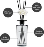 COCODOR White Flower Reed Diffuser / Black Cherry / 1 Pack / Home & Office Decor Aromatherapy Diffuser Oil Gift Set / Large Size, Large Capacity, Big Size Diffuser, Black Edition/16.9Ounce(500 ml)
