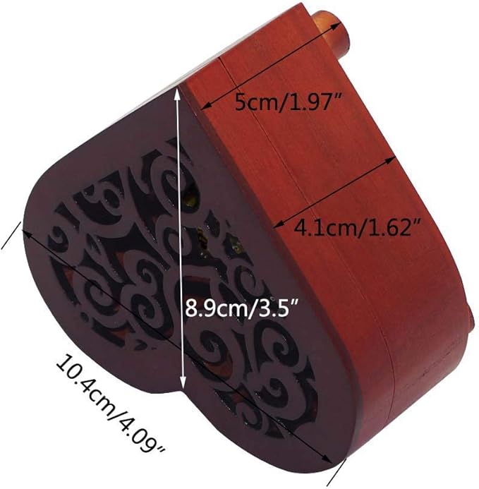Pursuestar Over The Rainbow Wind Up Music Box, Heart Shaped Vintage Wood Carved Mechanism Musical Gift for Lover Girlfriend Wife Husband Valentine's Day Mother's Day Christmas Anniversary