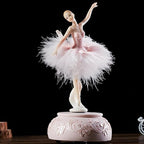 Briskfeel Enchanting Ballerina Music Box Ballerina Rotates with Mechanical Movement - Swan Lake Melody, Feathered Tutu Musical Box for Elegant Home Decor and Gift (6# Ballet Pink)