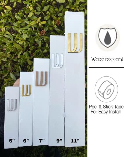 A&S Mezuzot Modern Concrete Mezuzah Case with Scroll, Easy Peel and Stick Mezuza (White+ Wood Shin, 9 Inches)