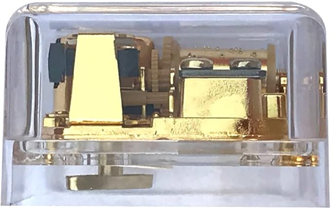 BinkeGG Play (Let It Go) Clear Acrylic Wind up Music Box with Sankyo Musical Movement (65 Tunes Option)