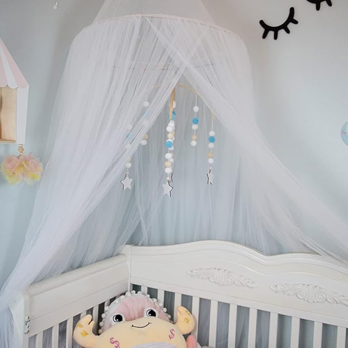 WAYUTO Neutral Handmade Felt Ball Ceiling Mobile - Pink Cloud Design
