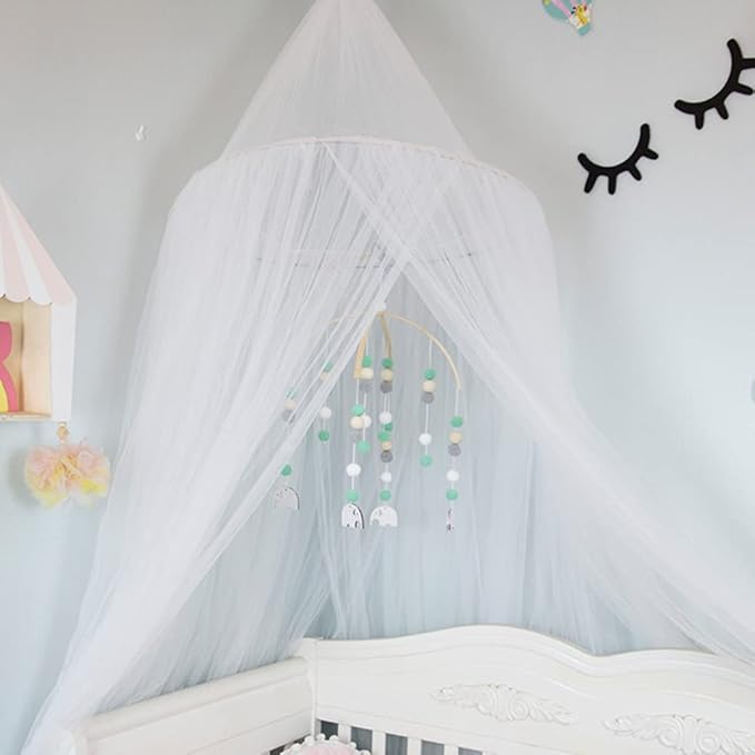 WAYUTO Neutral Handmade Felt Ball Ceiling Mobile - Gray Moon