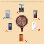 Haute Decor Attract Pinch-Free Magnetic Wreath Hanger (Brushed Nickel) - 1 Pack - for Metal Doors and Surfaces Around The Home, Office, School, Garage