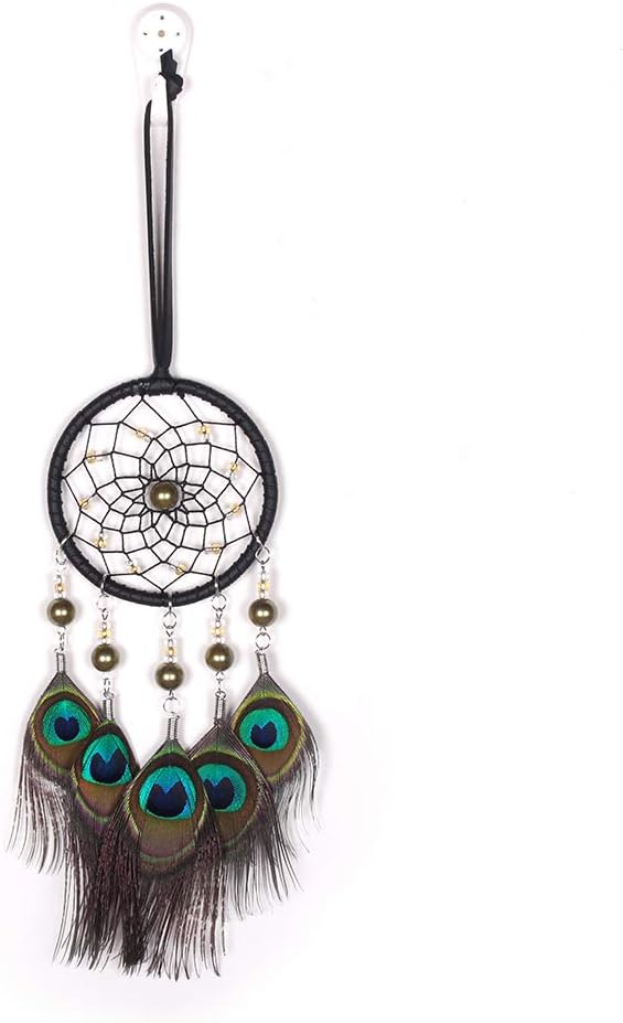 Car Dream Catcher, Handmade Dream Catchers Peacock Feather Dreamcatcher for Wall Hanging Home Decorations Car Charms