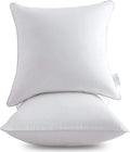 Leeden 22 x 22 Pillow Inserts (Set of 2) - Throw Pillow Inserts with 100% Cotton Cover - 22 Inch Square Decorative Pillows for Sofa, Couch, Bed and Home Decor