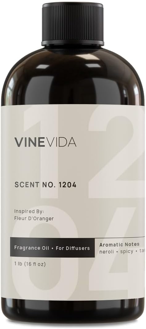 VINEVIDA [16 Fl Oz] Scent NO. 1204 Fragrance Oil for Cold Air Diffusers, Aromatic Notes of Bergamot, Citrus & White Florals Essential Oils for Diffuser Oil Refill & Air Freshener Room Spray