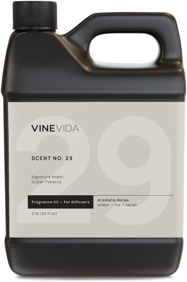 VINEVIDA [32 Fl Oz] Cuban Tobacco Fragrance Oil for Cold Air Diffusers, Essential Oils for Diffuser Oil Refill & Air Freshener Room Spray