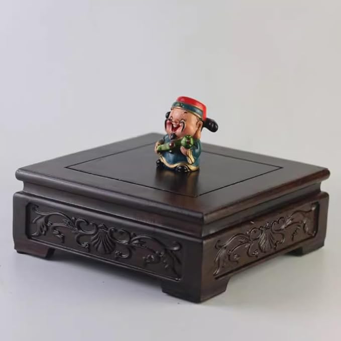 GOLDY&WENDY Chinese Solid Wood Display Stand Square Rosewood Indoor Home Deocr Pedestal Base for Vase Teapot Fishbowl