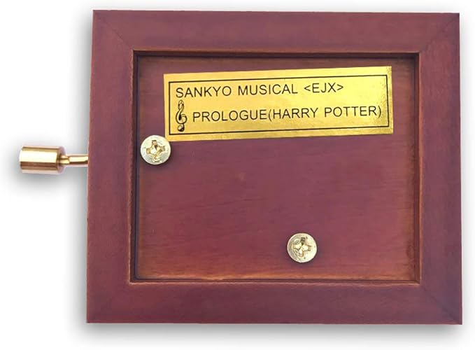 BinkeGG Play (Greensleeves) Brown Wooden Hand Crank Music Box with Sankyo Musical Movement (65 Tunes Option)