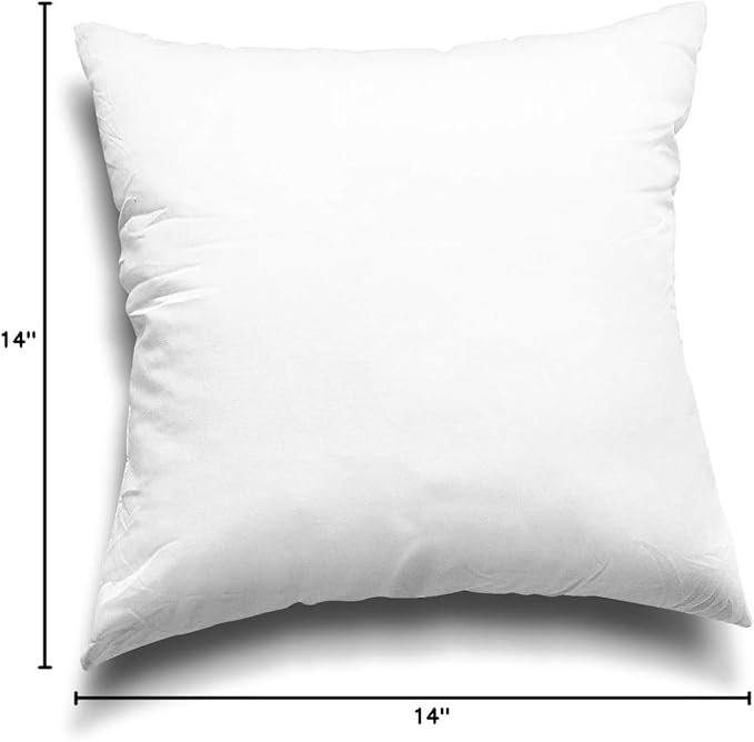 EDOW Throw Pillow Insert, Lightweight Soft Polyester Down Alternative Decorative Pillow, Sham Stuffer, Machine Washable. (White, 16x16)