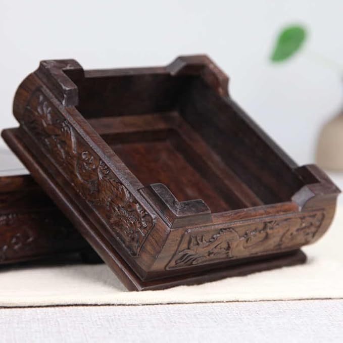 GOLDY&WENDY Oriental Furniture Decor Stand Square Indoor Wooden Vase Plant Teapot Pedestal Display Risers Home Decor Base