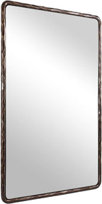 ANDY STAR Hand-Forged Bronze Bathroom Mirrors for Wall, 22x30 Inch Vintage Solid Steel Metal Frame Bathroom Vanity Mirror, Antique Rounded Rectangle Wall Mirror, Hangs Horizontally or Vertically