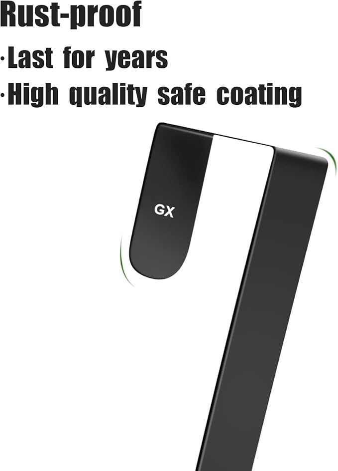 GameXcel 12" Wreath Hanger for Front Door - Large Wreath Metal Hook for Christmas Wreath Over The Door Single Hook, Black