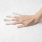 White Washable Faux Fur Area Rug - 8x10, Fluffy Boho Rectangle Rug for Living Room, Bedroom & Teen Room Home Decor