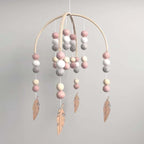 WAYUTO Neutral Handmade Felt Ball Ceiling Mobile - Gray Star