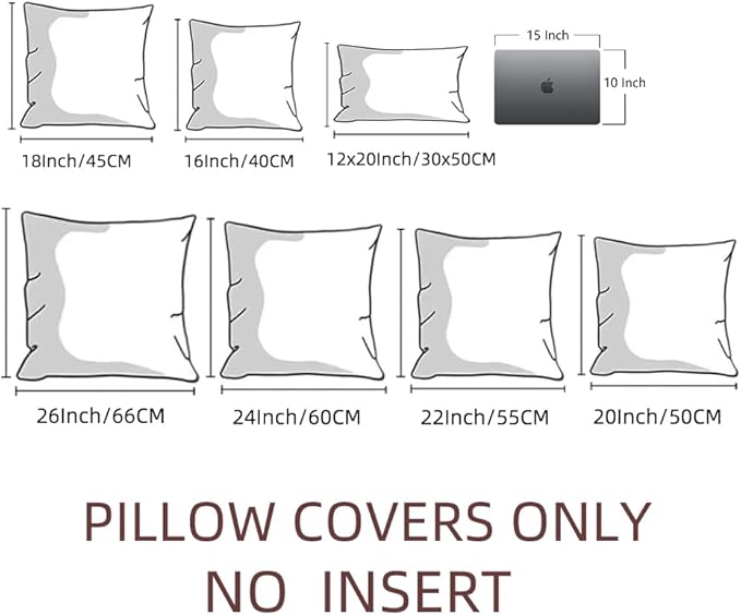 Fancy Homi 4 Packs Decorative Throw Pillow Covers for Living Room Couch Bed, Modern Farmhouse Boho Home Décor Accent Cushion Case, 22" x 22", Blue Series